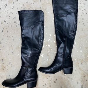 Vince Camuto Black Leather Riding Boots